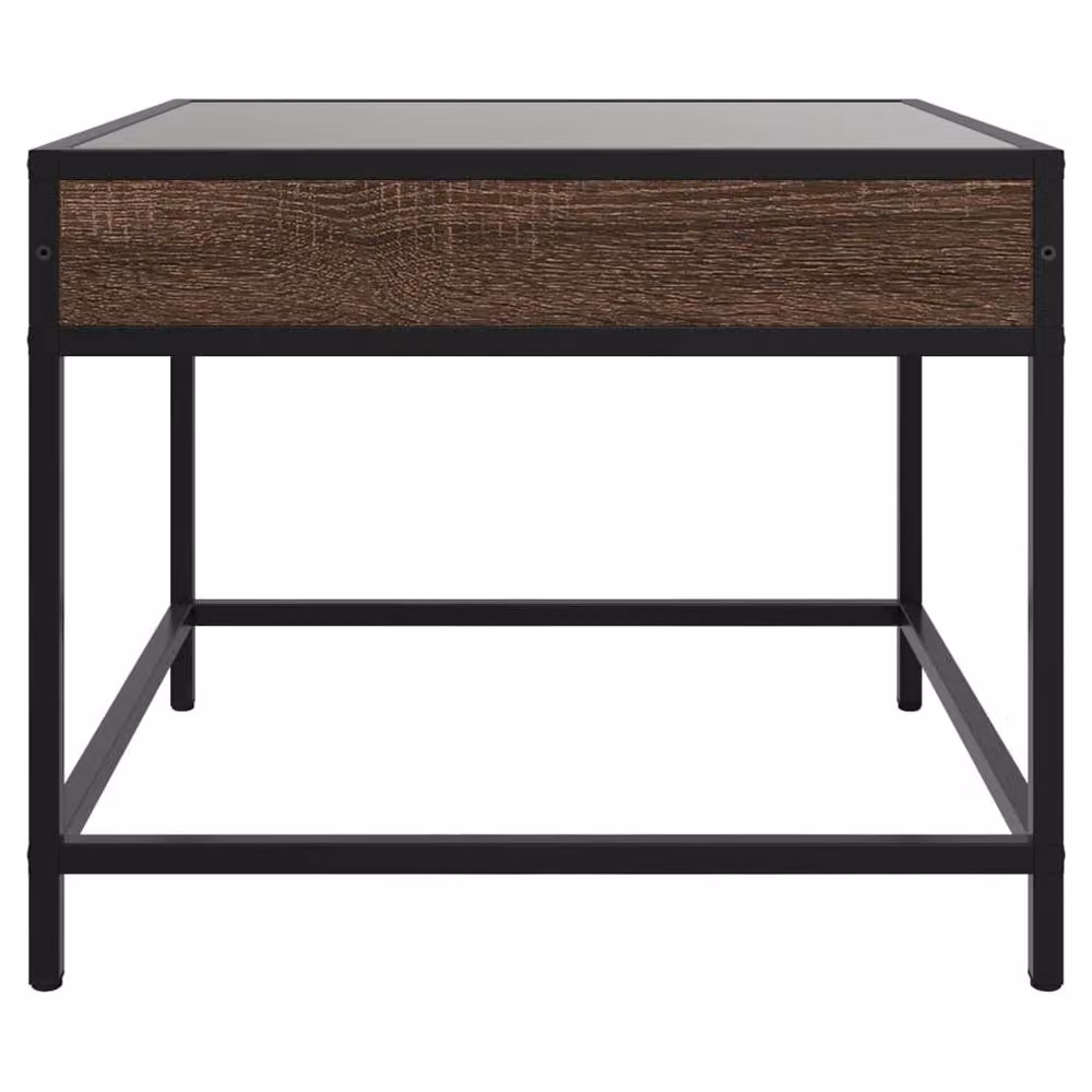 Berkfield Home Infinity LED Coffee Table in Brown Oak, W/D/H: 50 x 50 x 41 cm – 4