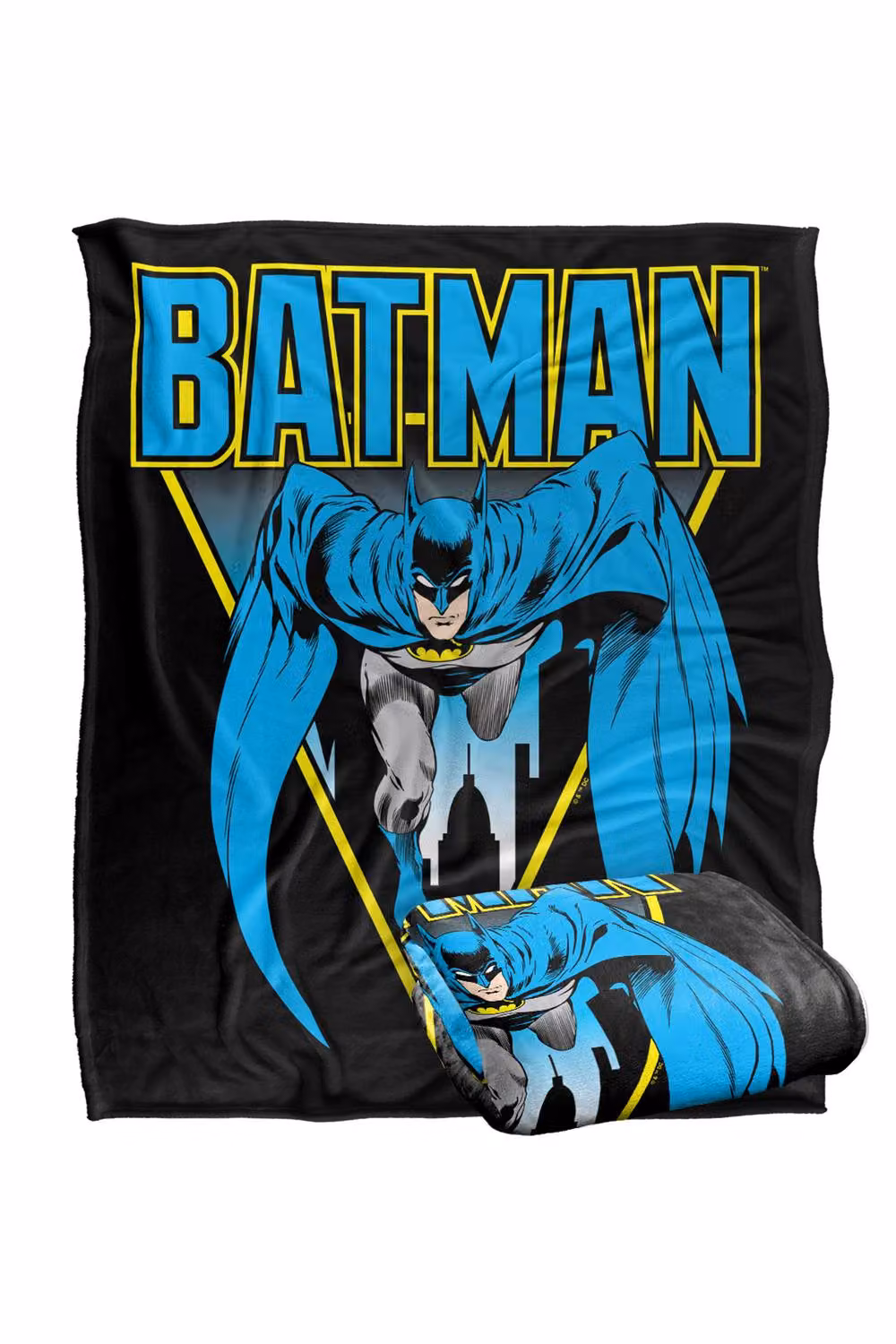 Warner Bros. Batman Leaping Over Gotham Super Soft Silky Touch Fleece Throw Blanket, Multicolour, W: 152 cm, D: 127 cm – 7