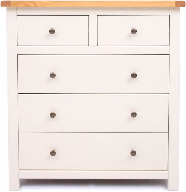 Cabinet Bits Maggiori 5 Drawer Chest of Drawers in White Lacquered Wood and Metal