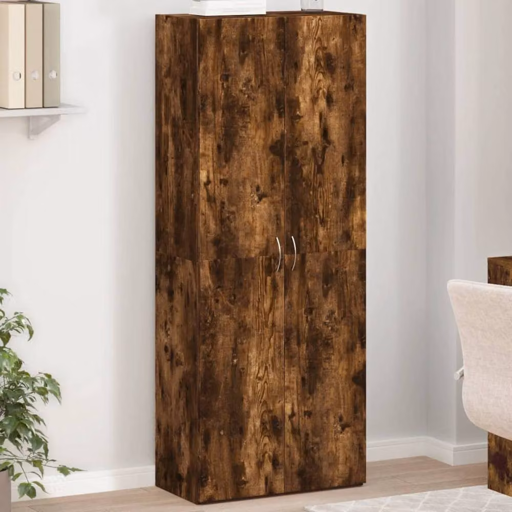 Berkfield Home Smoked Oak File Cabinet in Brown, W/D/H: 60 x 32 x 153 cm – 2