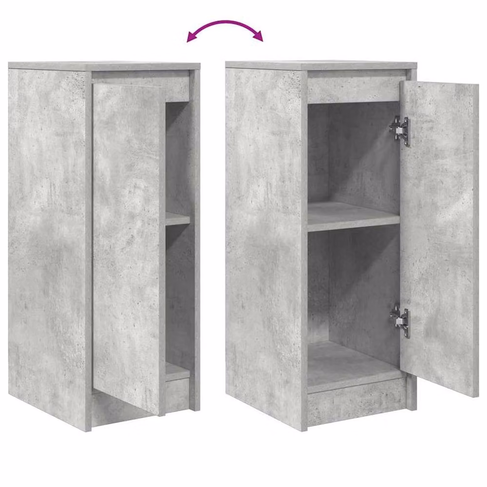 Berkfield Home Sideboard in Concrete Grey, W/D/H: 29.5 x 34 x 76 cm – 3