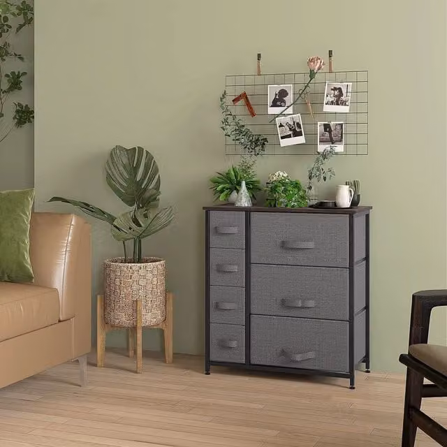HOMCOM 7-Drawer Chest of Drawers in Dark Grey – 1