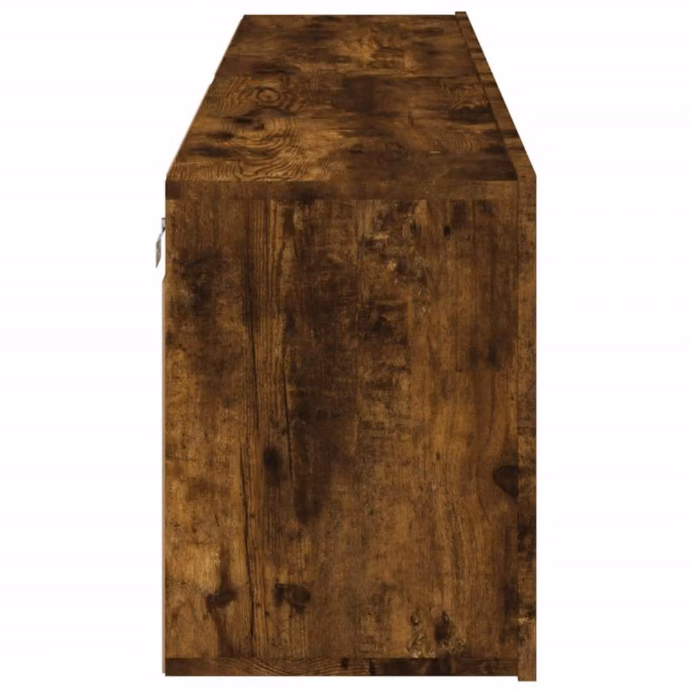 Berkfield Home Set of 2 Wall-mounted TV Cabinets in Smoked Oak Brown, W/D/H: 80 x 30 x 41 cm – 4