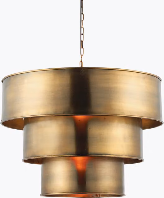 Perch & Parrow Octavia Large Antique Brass Cylinder Pendant Light