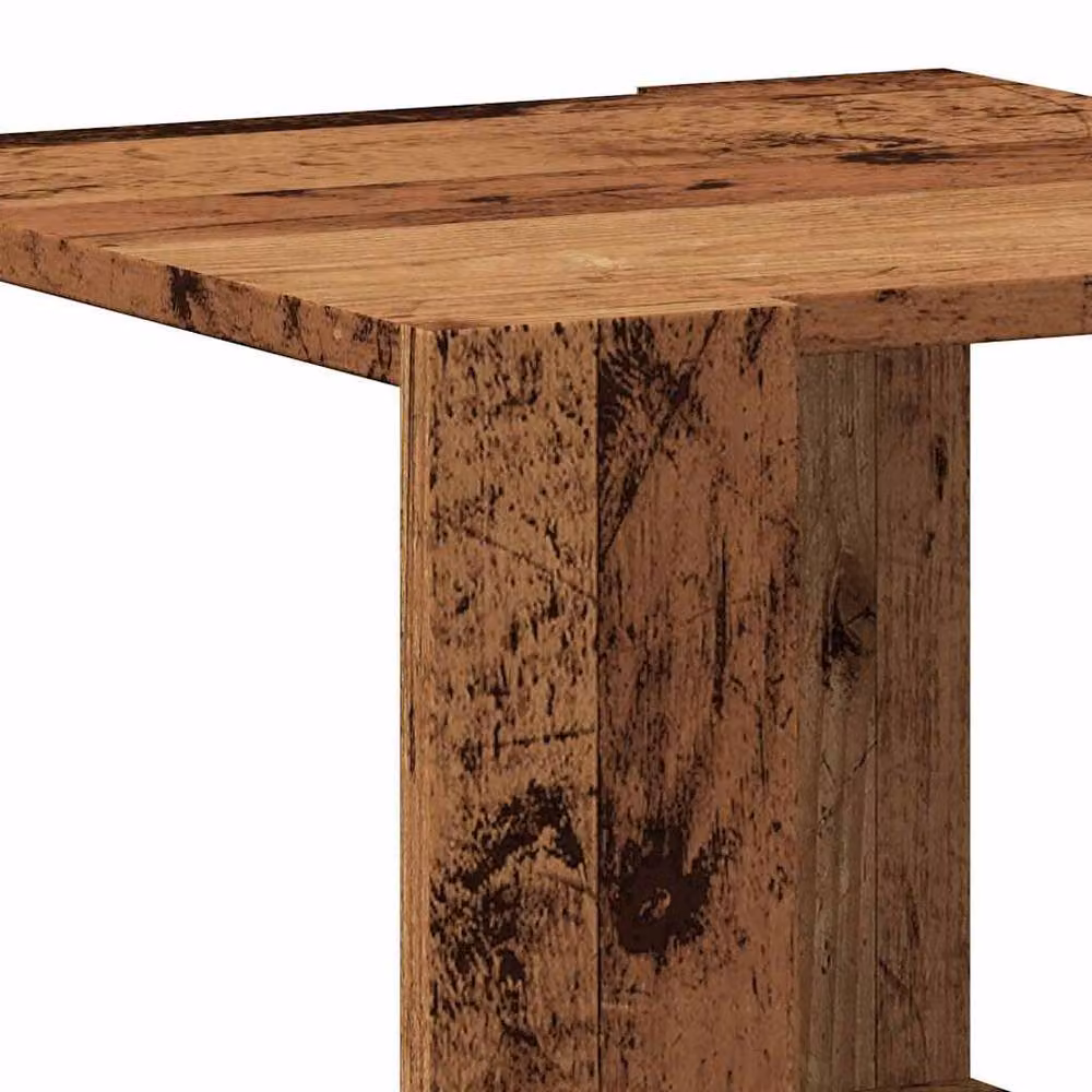 Berkfield Home Rustic Brown Coffee Table in Engineered Wood, W/D/H: 40 x 40 x 30 cm – 5