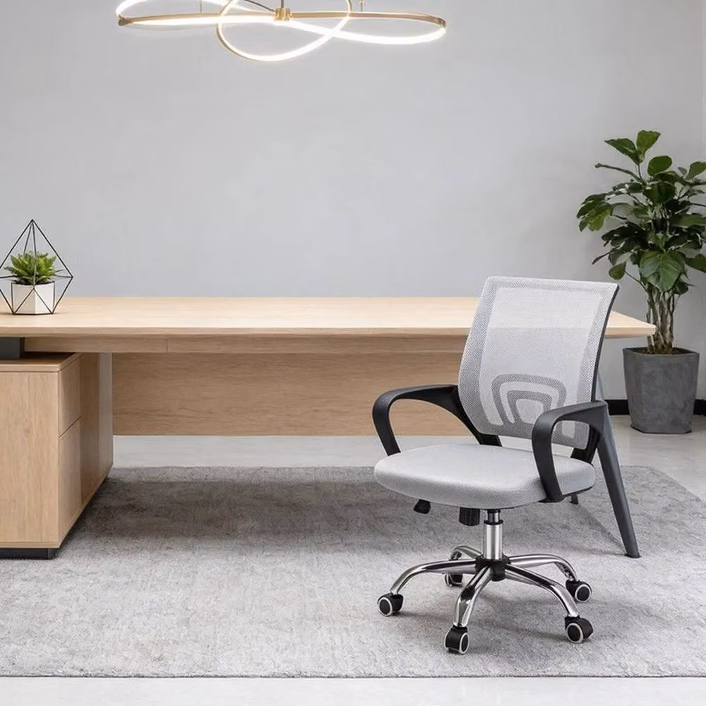 EONLION Grey Ergonomic Mid Back Mesh Office Chair with Armrests and Swivel Function – 4