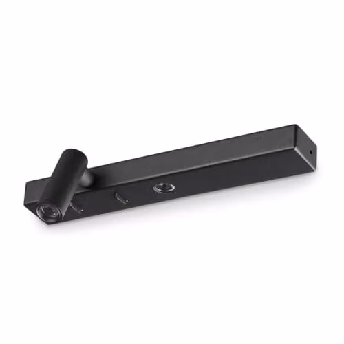 Ideal Lux Bonne Nuit Left LED Reading Wall Light in Black with 3000K Warm White Light