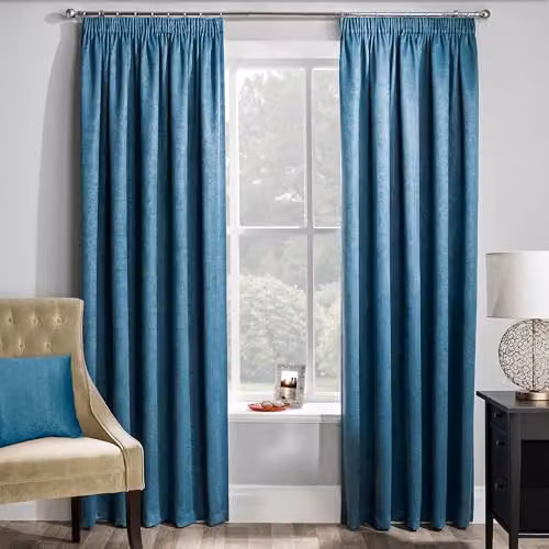 Enhanced Living Thermal Noise Reducing Dim Out Curtains in Petrol Blue, W: 168 cm, H: 183 cm