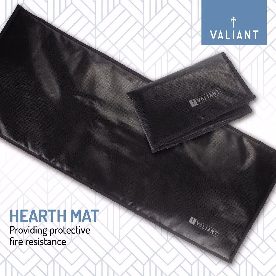 Valiant Fire Resistant Protective Hearth Mat, Black, W: 98 cm, D: 43 cm – 2