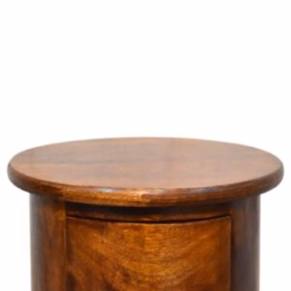 Wyld Haus Olbia Mini Drum Chest 2 Drawer Mango Wood in Brown W/D/H: 40 x 32 x 32 cm – 3