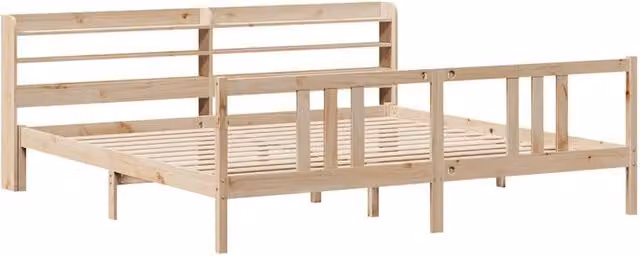 Berkfield Home Beautiful Bed Frame with Headboard in Beige, W/D/H: 200 x 200 x 82 cm