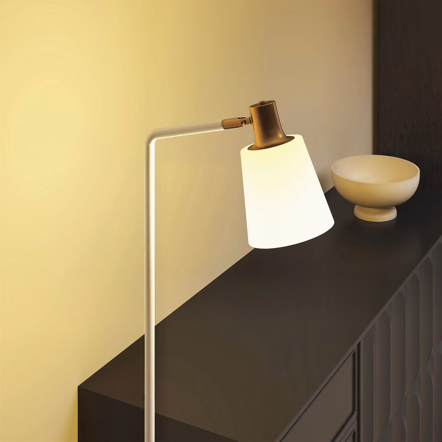 HOMCOM Modern White LED Floor Lamp with Adjustable Head for Living Room and Reading – 6