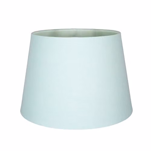 Happy Homewares Classic Blue and White Linen Fabric Cylinder Drum Lampshade with Cotton Lining, Bottom Diameter: 20 cm