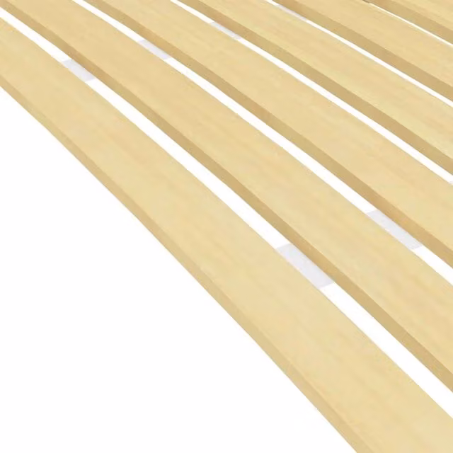 Berkfield Home Slatted Bed Base with 24 Cambered Sprung Wood Slats, Brown, W: 100 cm, L: 200 cm