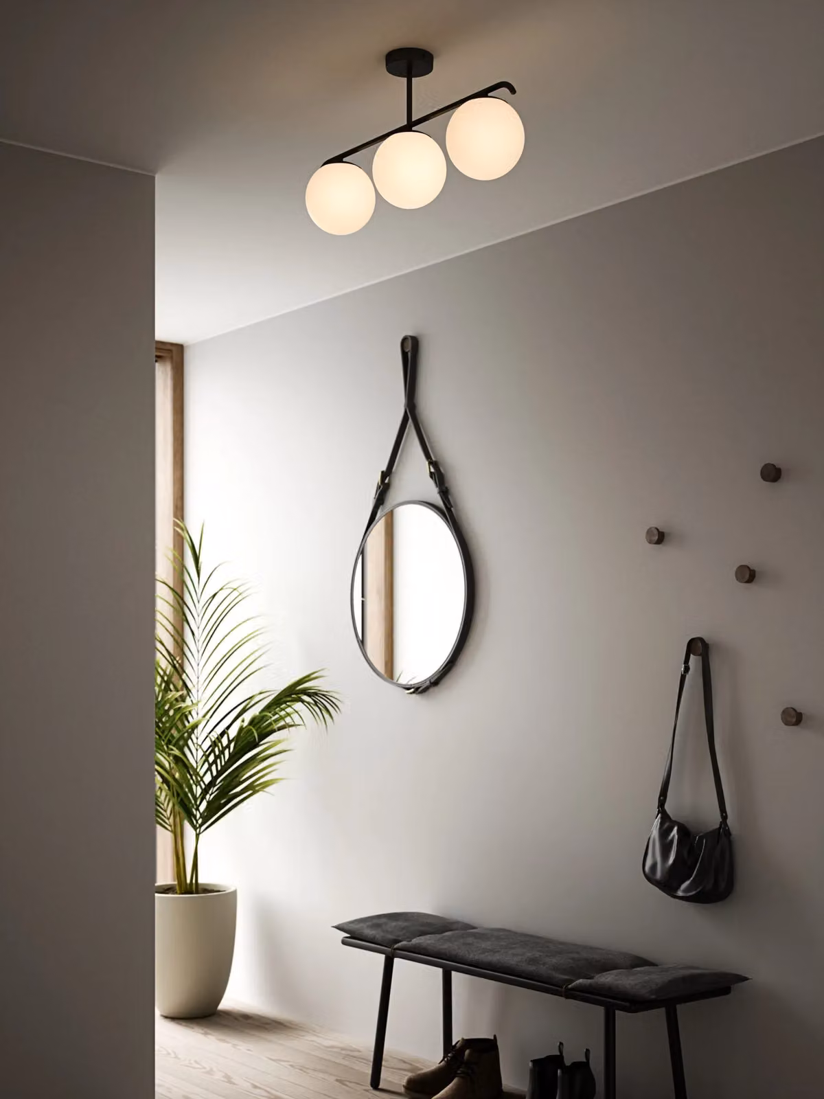 Nordlux Grant Modern Sphere Ceiling Light in Black Glass with E14 Socket – 2