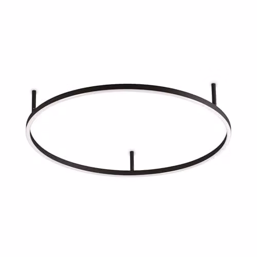 Netlighting Oracle Ring Integrated LED Semi Flush Ceiling Light, Black, 70cm, 3000K Warm White