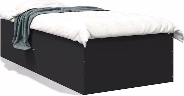 Berkfield Home Modern Bed Frame in Black, W/D/H: 90 x 200 cm