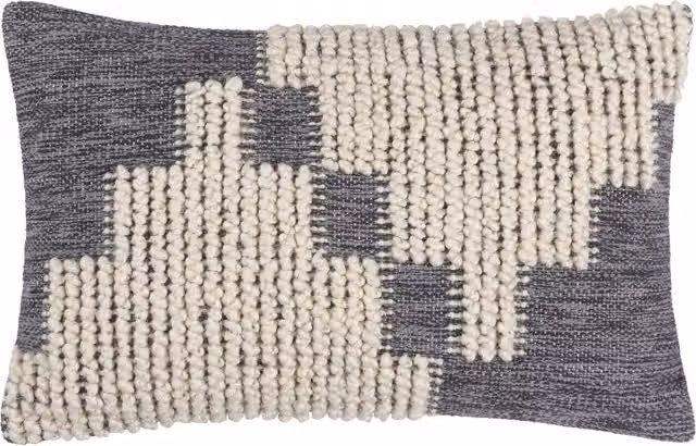 Make it a Home Himal Woven Knot Cushion in Dusk Blue/Grey with Feather Filling