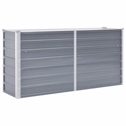vidaXL Grey Galvanised Steel Raised Bed for Vegetable and Herb Gardens W: 160 cm, D: 40 cm, H: 77 cm