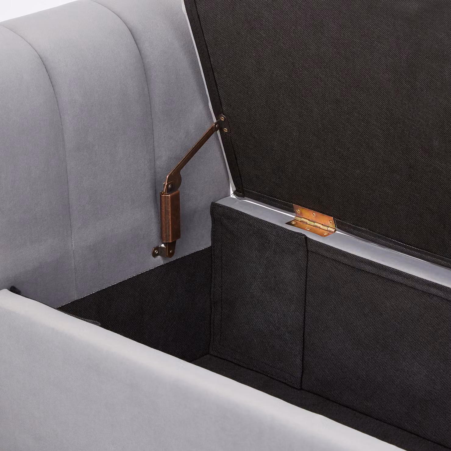 GFW Pettine Grey Velvet Ottoman Storage Bench – 4