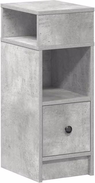 Berkfield Home Bedside Cabinet with Drawer in Concrete Grey, W/D/H: 25 x 31 x 66 cm