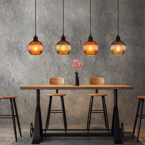 Globo Lighting Modern Glass Sphere Pendant Light in Black with Adjustable Height – 1