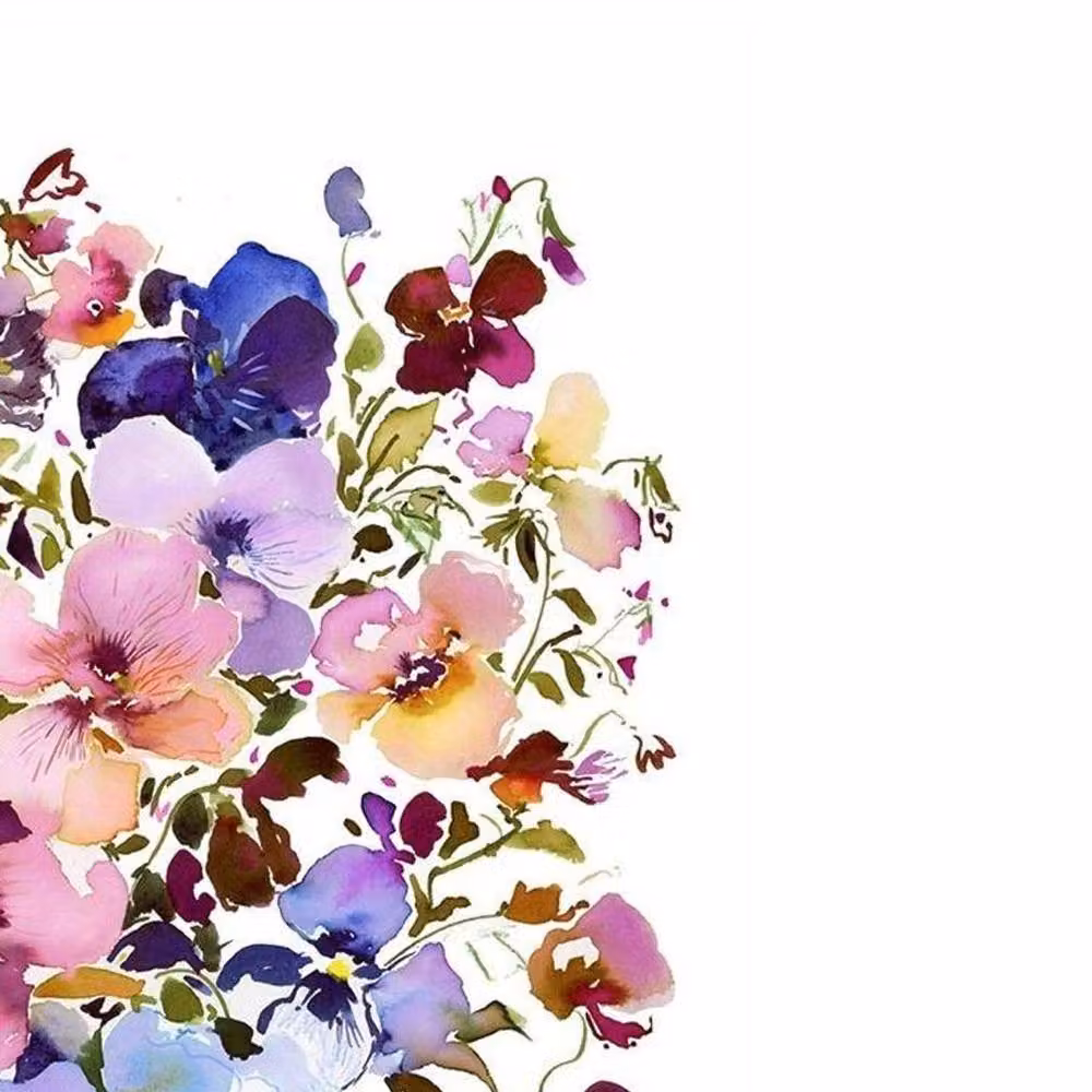 Summer Thornton Chelsea Pansies Floral Paper Poster in Multicolour – 2