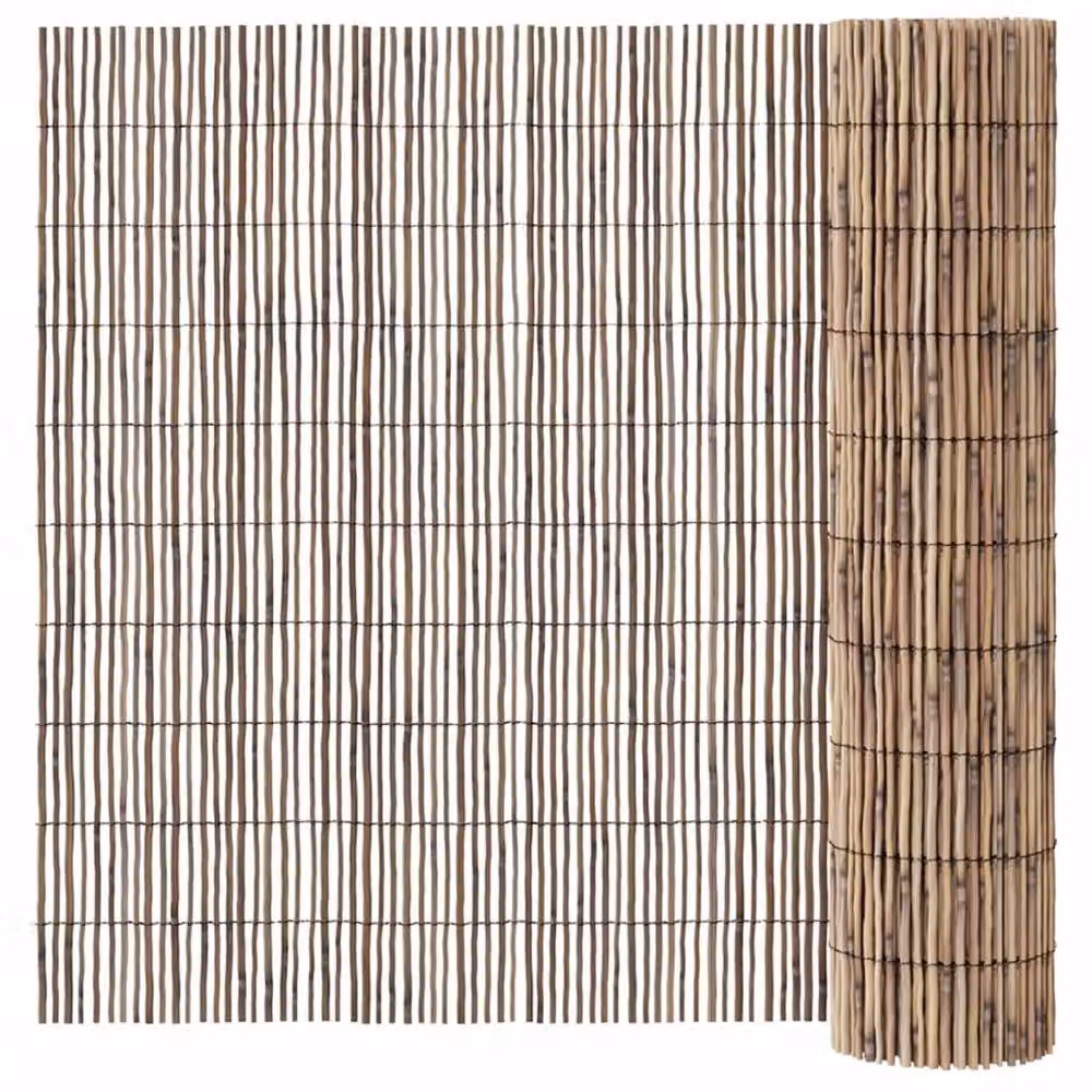 Berkfield Woven Reed Garden Fence Mat in Brown, W: 1000 cm, H: 90 cm – 2