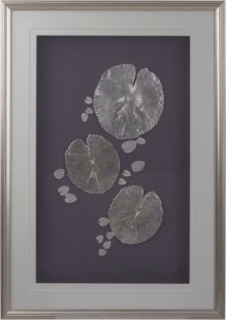 Orsina Nason Silver Leaf Design Framed Wall Art in Silver
