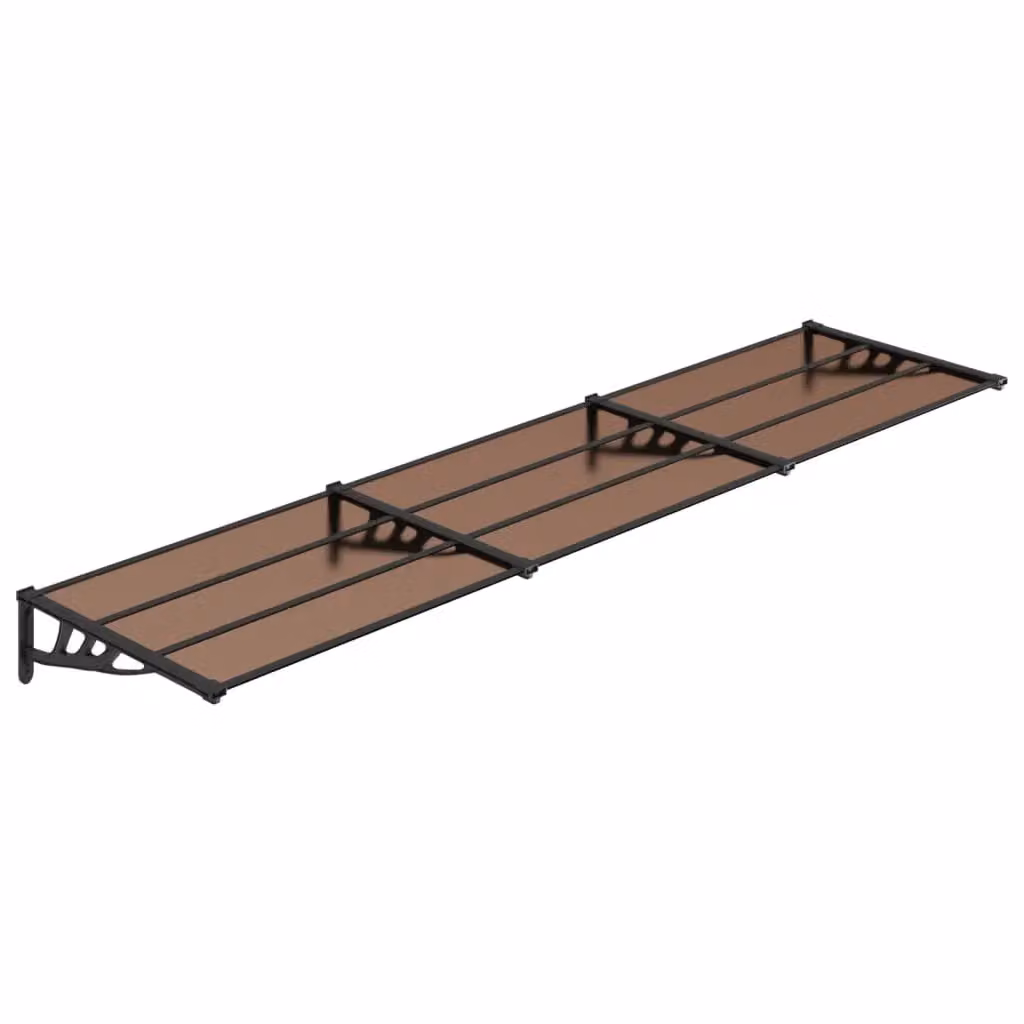 Berkfield Home Black Polycarbonate and Aluminium Door Canopy W: 358.5 cm, D: 90 cm – 2