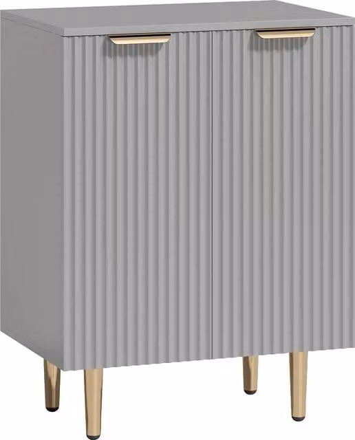 HOMCOM Modern Grey Sideboard Buffet Cabinet with Adjustable Shelf and Metal Legs