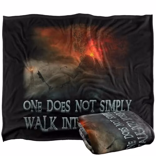 LOGOVISION Lord of the Rings Walk in Mordor Super Soft Fleece Throw Blanket, Multicolour, W: 152 cm, D: 127 cm
