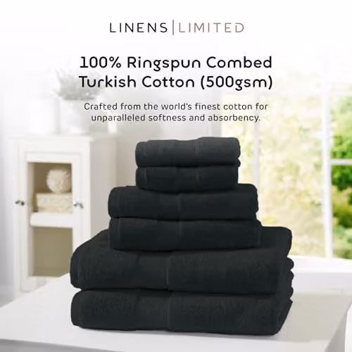 Linens Limited Turkish Cotton Face Cloth in Black – 2
