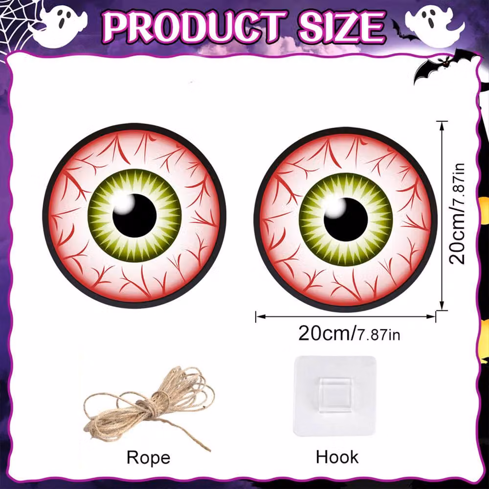 Quipulse Style 3 LED Glowing Eyeball Hanging Ornaments in Multicolour for Halloween Decor – 2