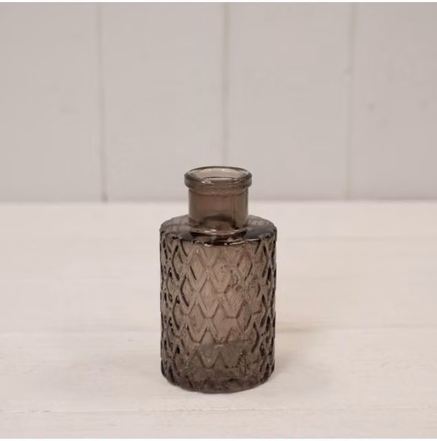 KDMD Warm Grey Mini Geometric Glass Tabletop Bottle