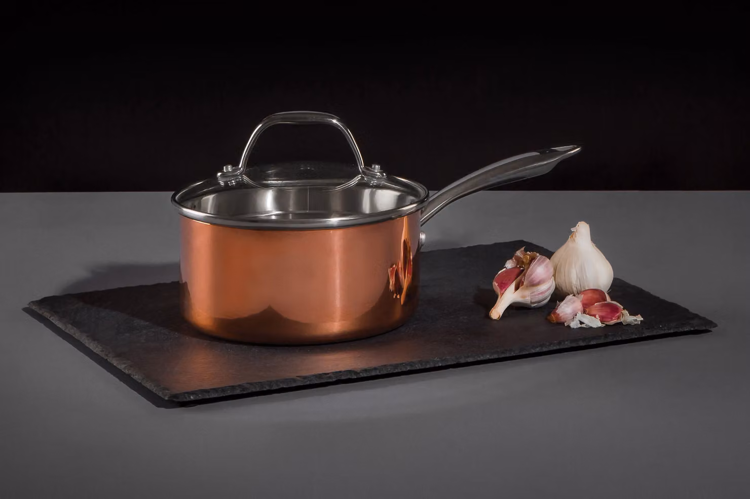 Orsina Minerva 16cm Saucepan with Glass Lid in Gold and Copper Finish – 2