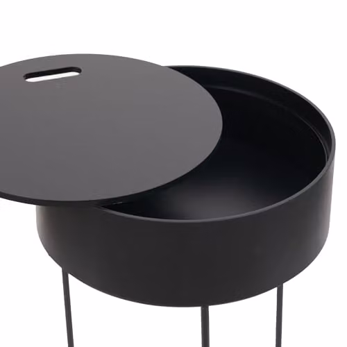 Pacific Lifestyle Industrial Wooden Storage Coffee Table with Metal Frame in Black – 3