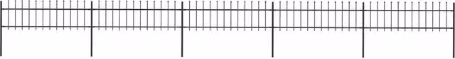 Berkfield Home Garden Spear Top Steel Fence, Black, W: 8.5 m, H: 0.6 m, D: 0.6 m