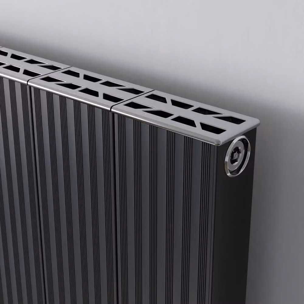 Bathroom Kingdom Ariel Anthracite Single Flat Panel Vertical Radiator, Grey, H 180 cm x W 40 cm – 2