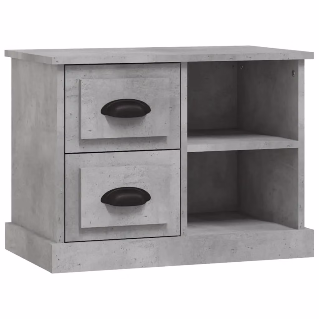 Berkfield Home Bedside Cabinet in Concrete Grey, W: 60 cm, D: 35.5 cm, H: 45 cm – 2