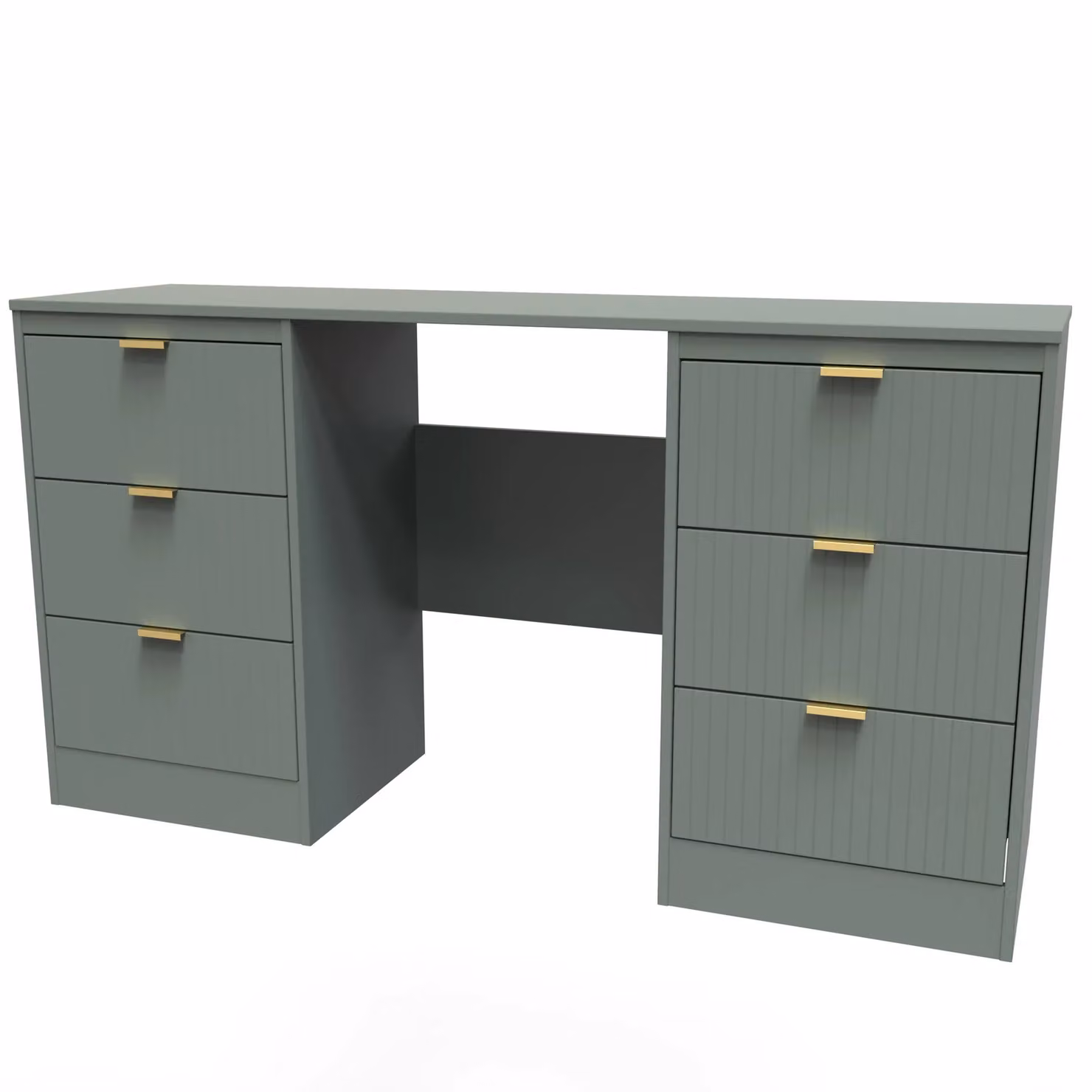 Ready Assembled 2 U Denver 6 Drawer Kneehole Desk in Pale Green – 2