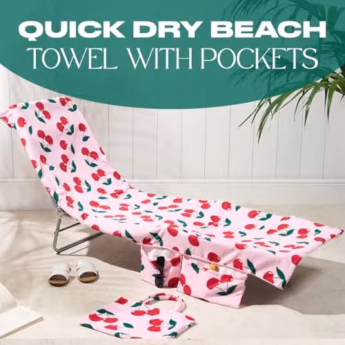 OHS Microfibre Quick-Drying Pink Beach Towel – 2