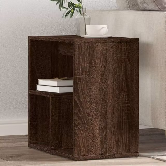 Berkfield Home Set of 2 Brown Oak Side Tables, W/D/H: 50 x 30 x 50 cm – 1