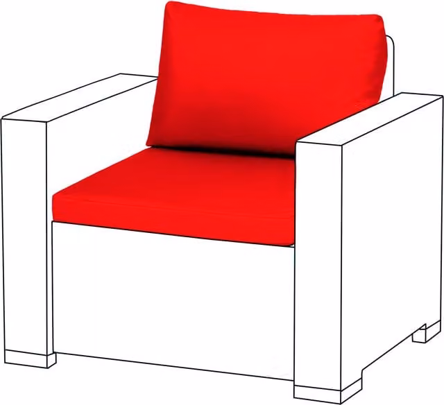 Gardenista Red Water Repellent Rectangular Polyester Outdoor Sofa Replacement Cushion Set of 2