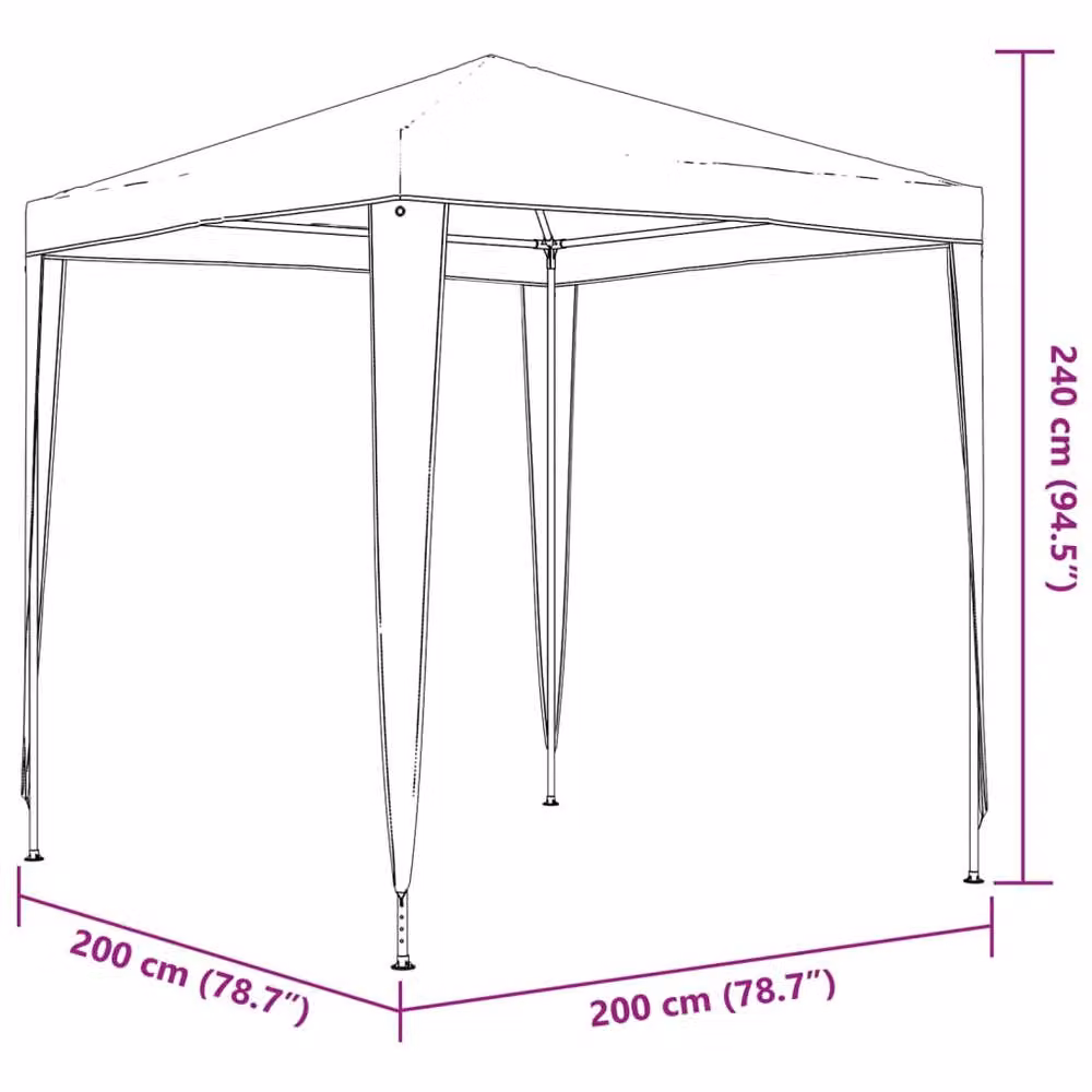 Berkfield Home Party Tent, Blue, W: 2 m x D: 2 m x H: 2.4 m – 3