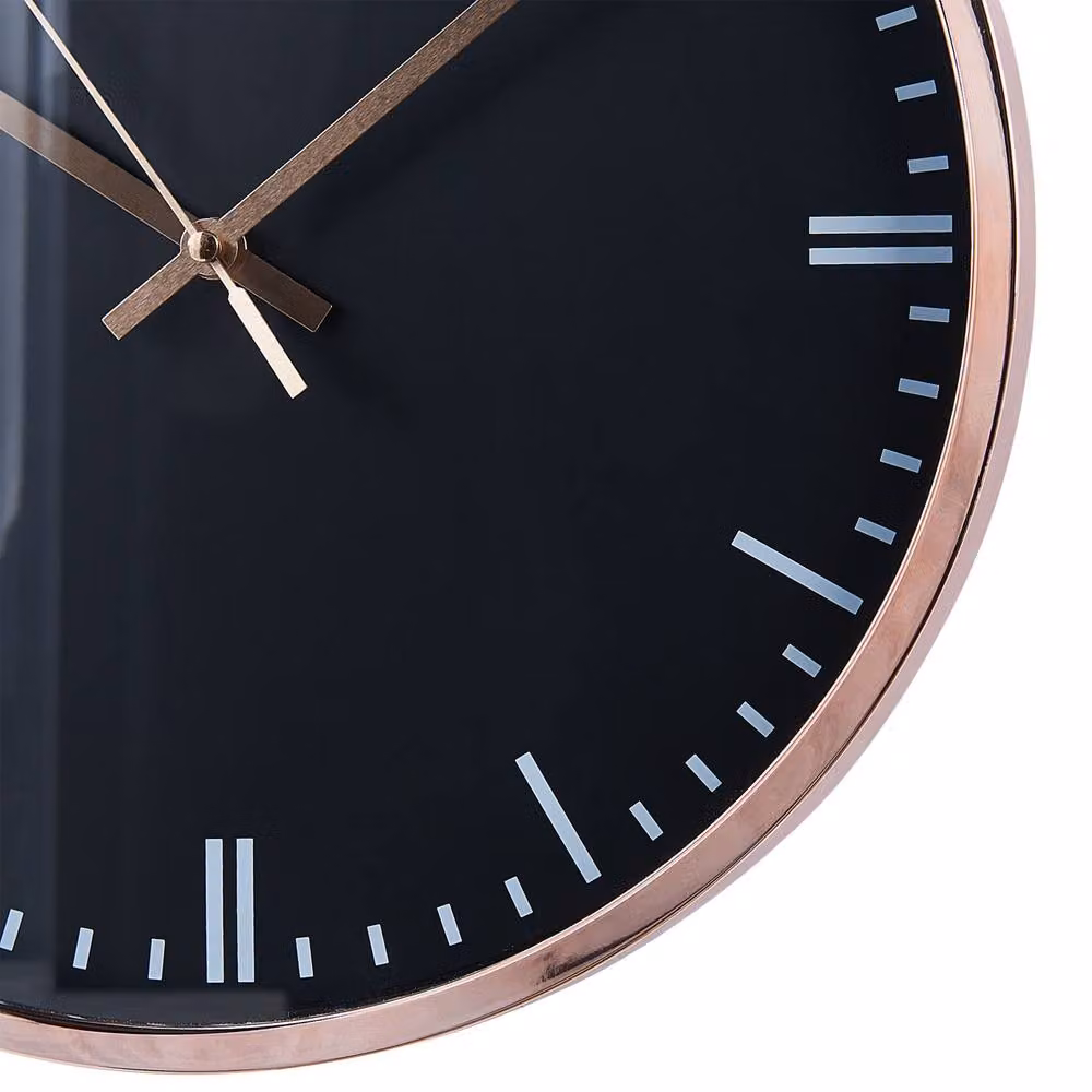 Wyld and Coco Modern Round Analog Wall Clock in Black with Diameter: 30 cm – 3