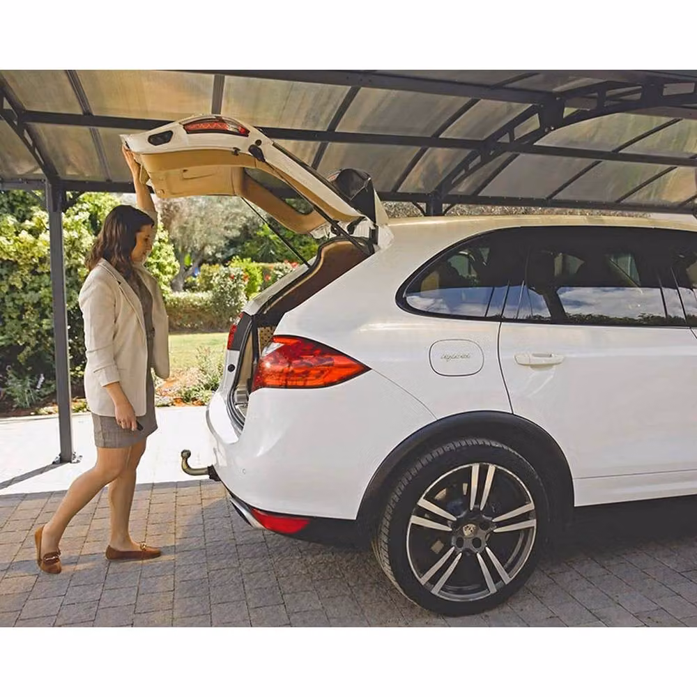 Palram Arcadia 6400 Curved Polycarbonate Carport in Grey, W: 359 cm, D: 649 cm, H: 242 cm – 4