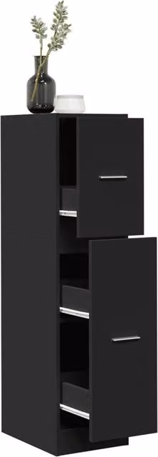 Berkfield Home Apothecary Cabinet in Black, W/D/H: 30 x 30 x 118 cm – 1