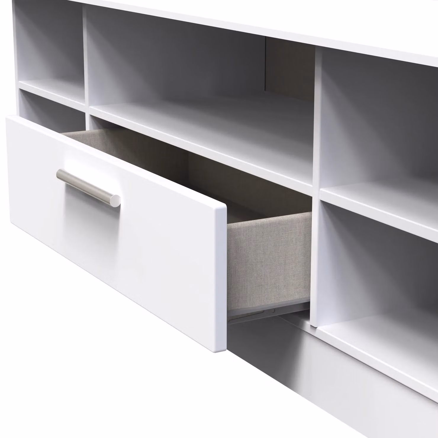 Ready Assembled 2 U Windsor Wide 1 Drawer TV and Media Unit in White – 4