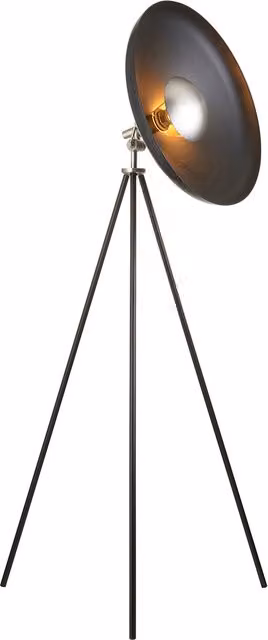 Perch & Parrow Modern Cone Floor Light in Black and Gold/Brass